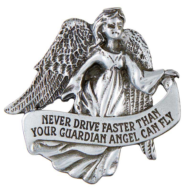 Never Drive Faster Than Your Angel Visor Clip