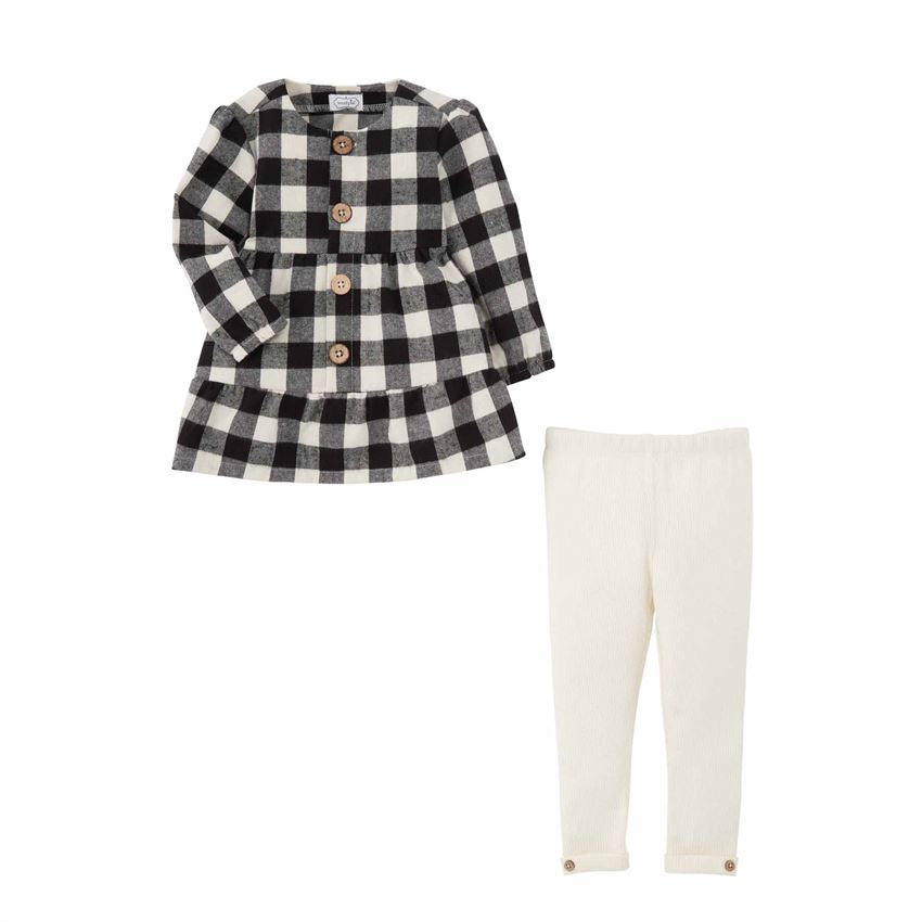 Black & White Plaid Tunic and Legging Set