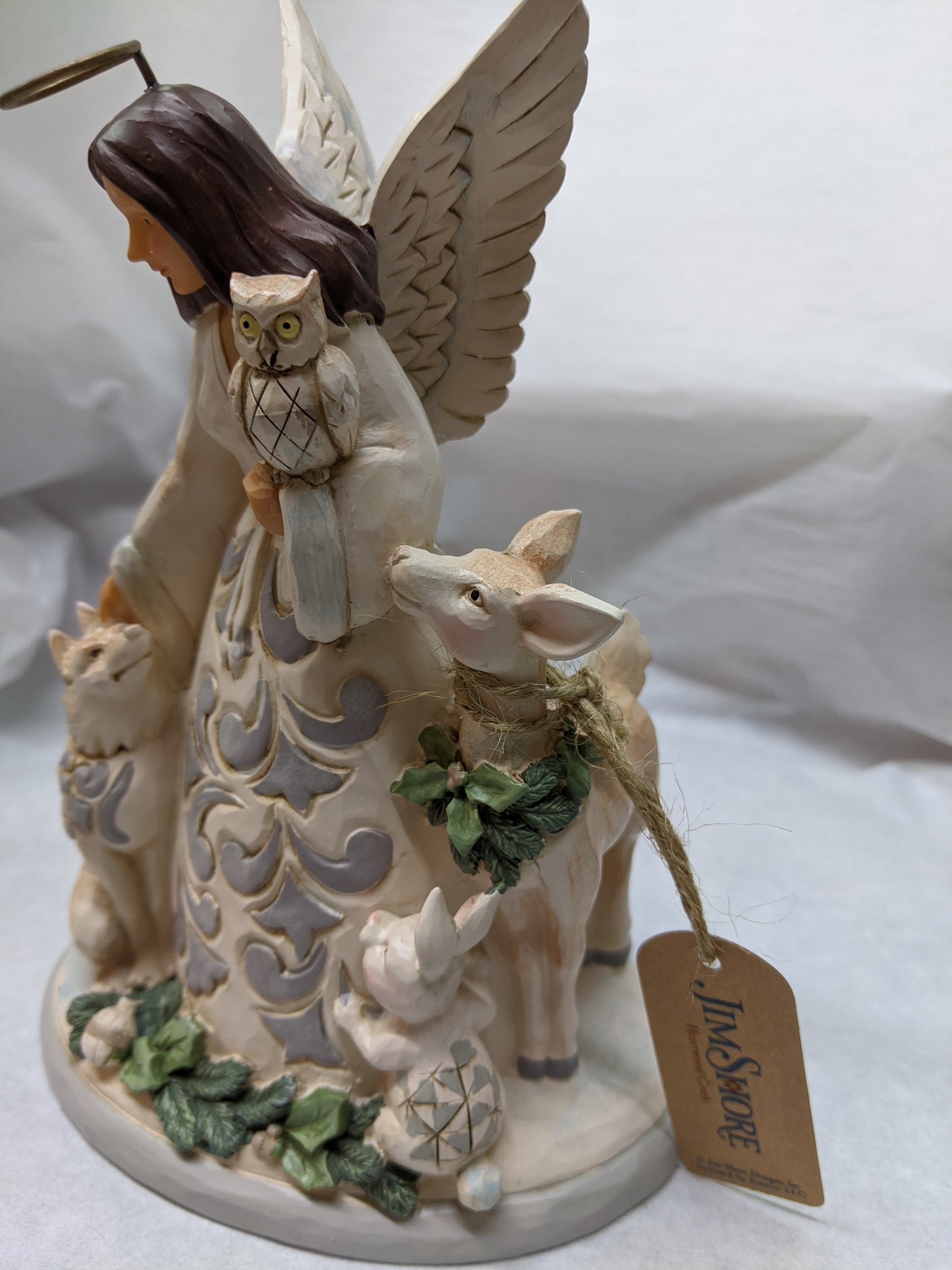 Jim Shore White Woodland Angel with Animal Friends