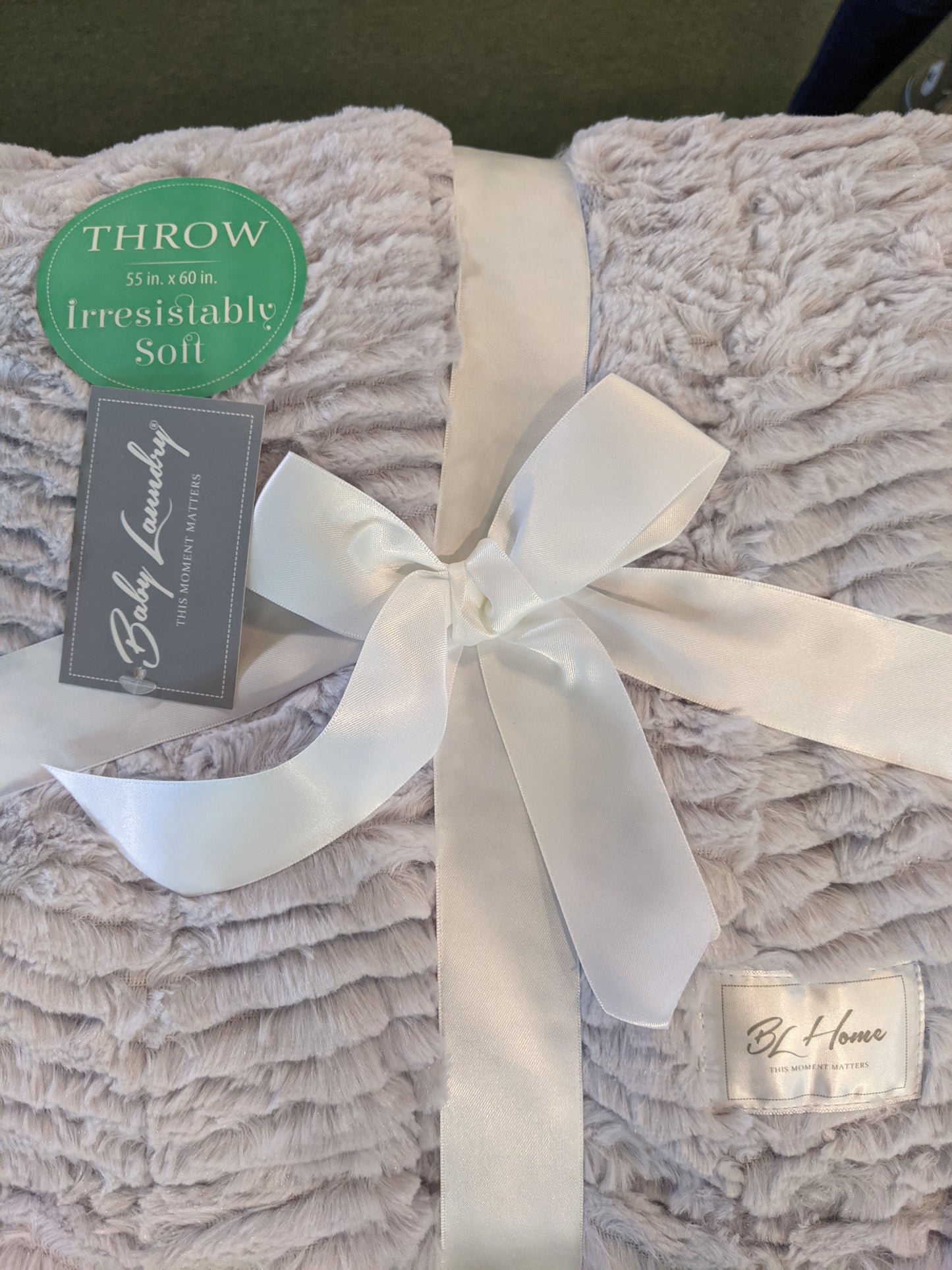 Light Grey Herringbone Throw