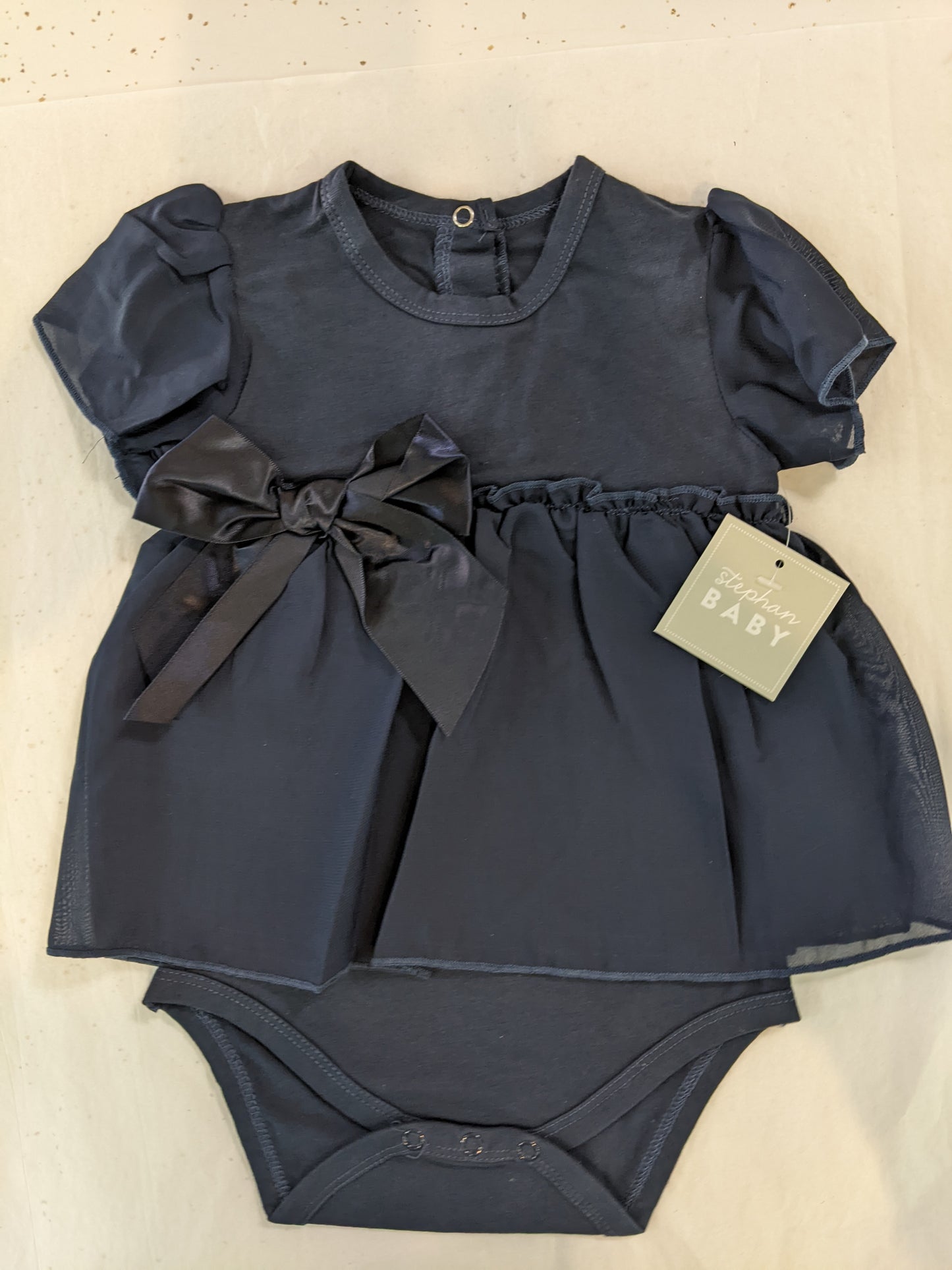 Navy Snap Dress 6-12mo