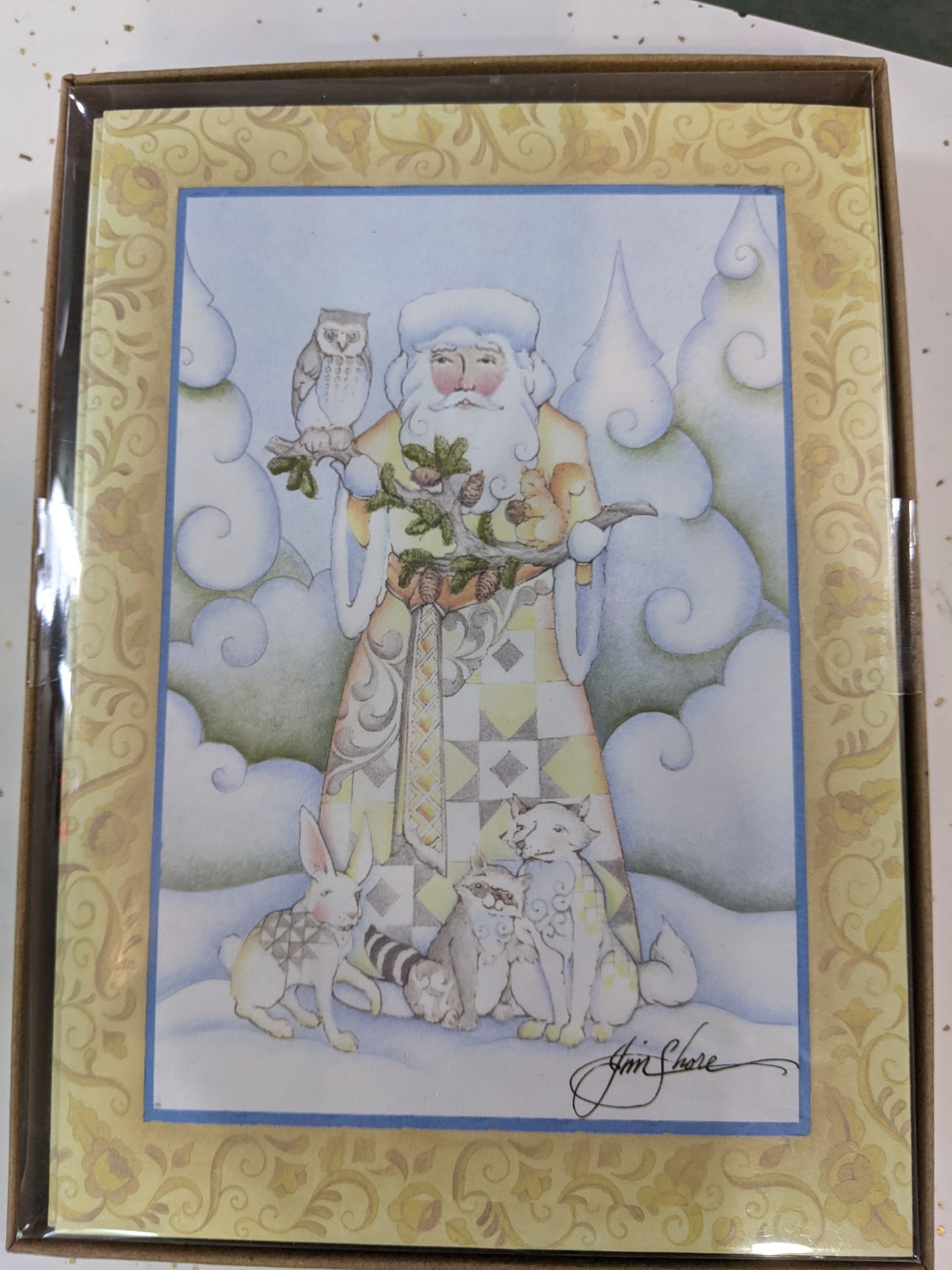 Jim Shore White Woodland Santa Christmas Cards