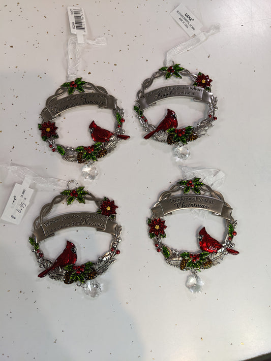 Cardinal Remembrance Ornaments