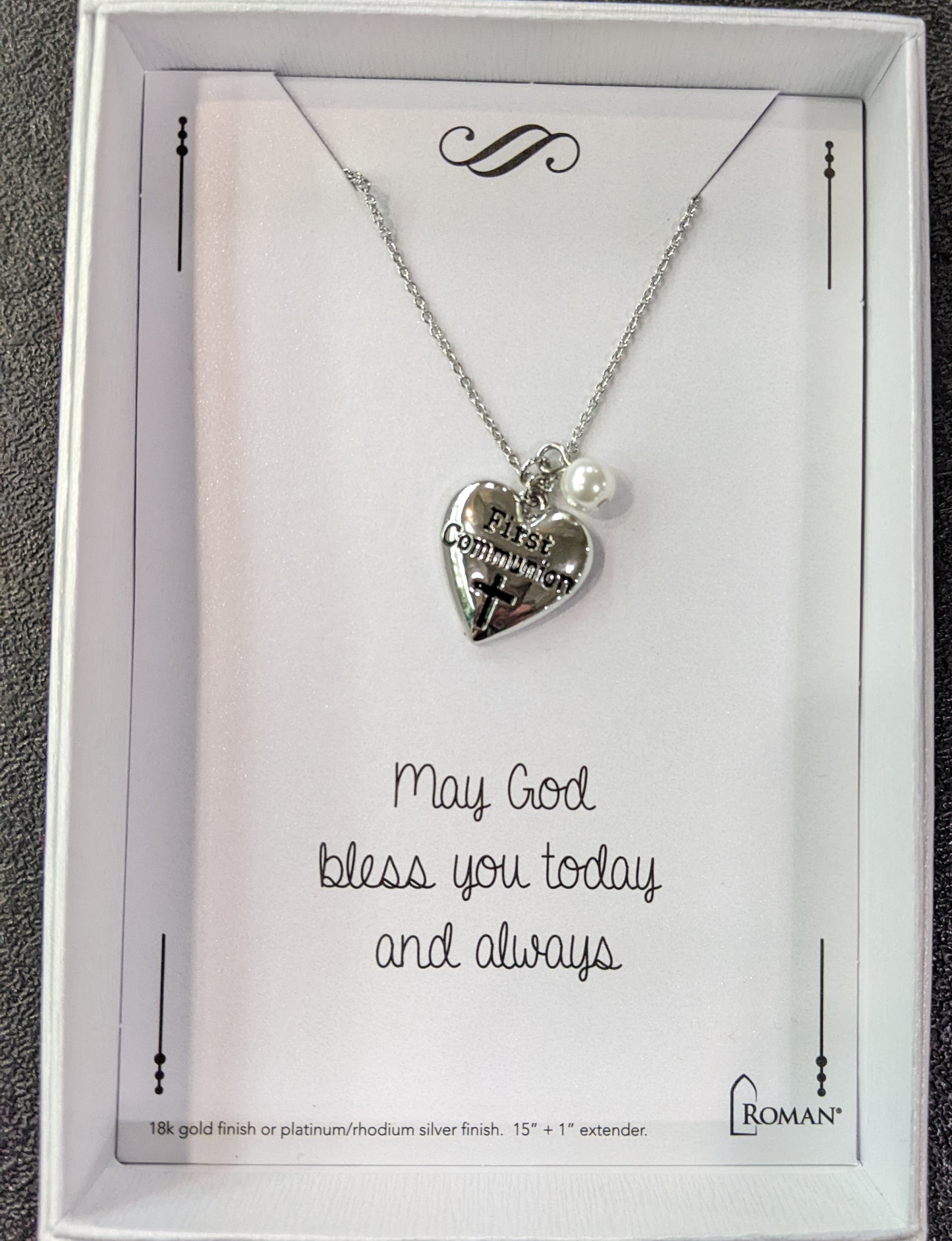 First Communion Heart Necklace