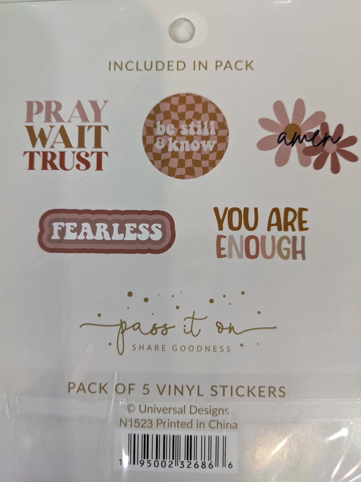 Boho Vinyl Stickers - pkg of 5