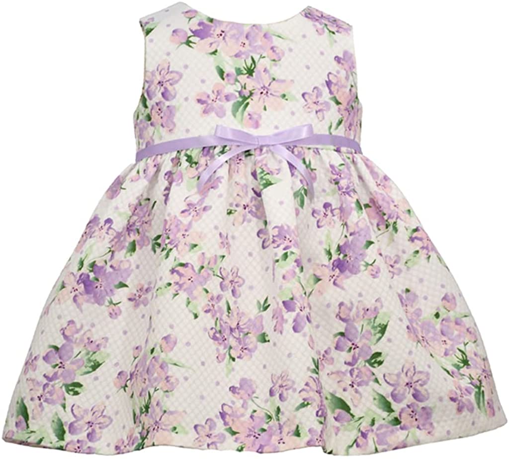 Lavender Floral Print Dress with matching Lavender Polka-Dot Overcoat