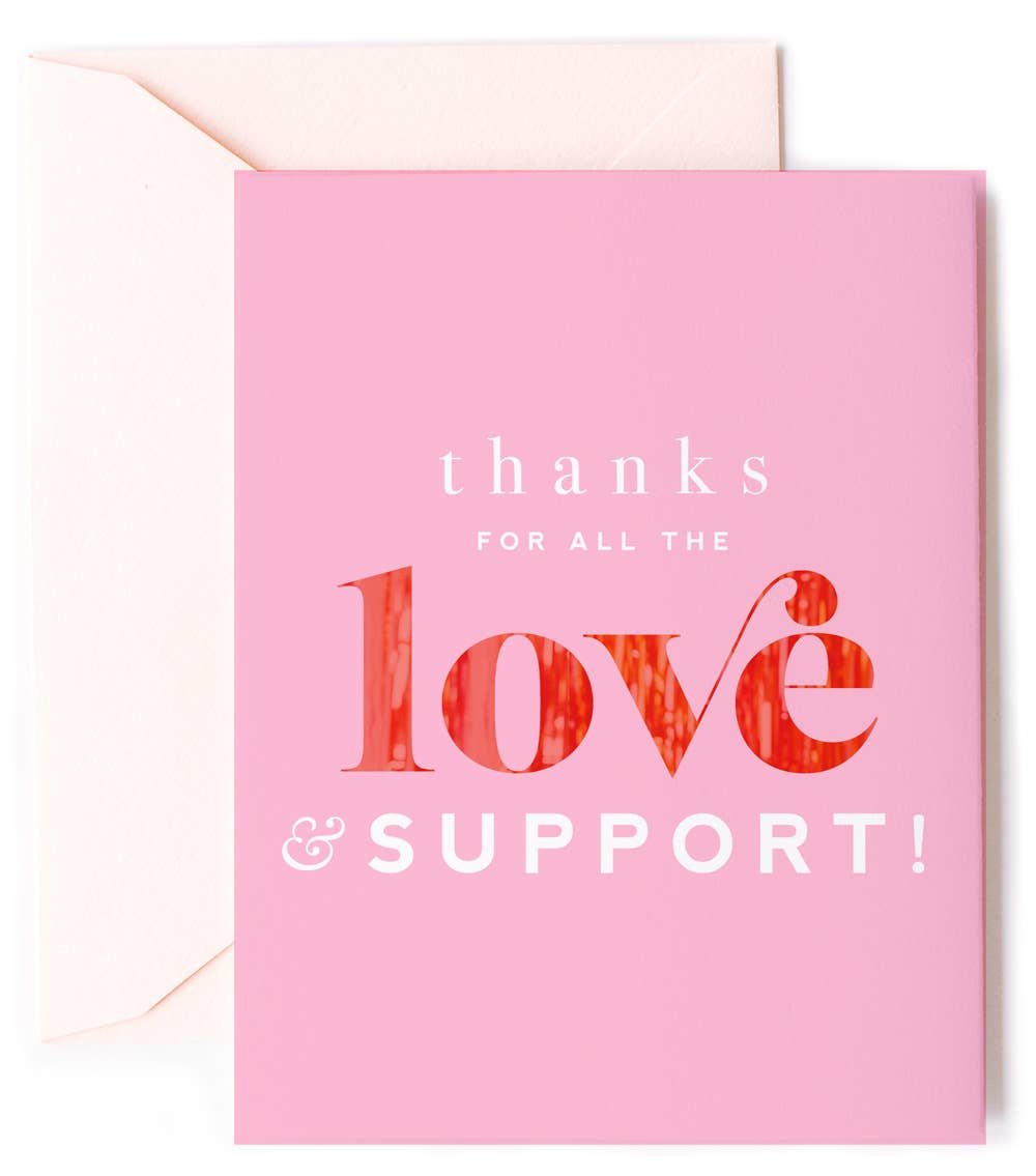 Thank You Love Support Appreciation Thank You Greeting Card