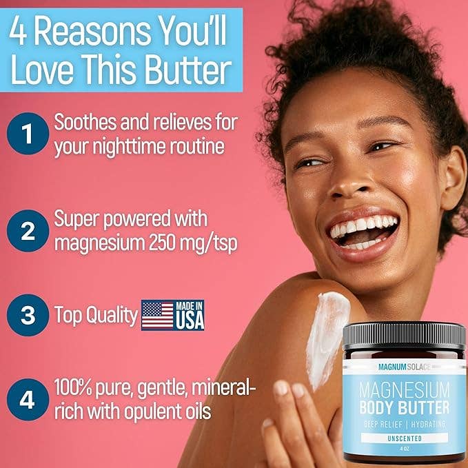 Magnesium Body Butter for Better Sleep - Unscented 4oz