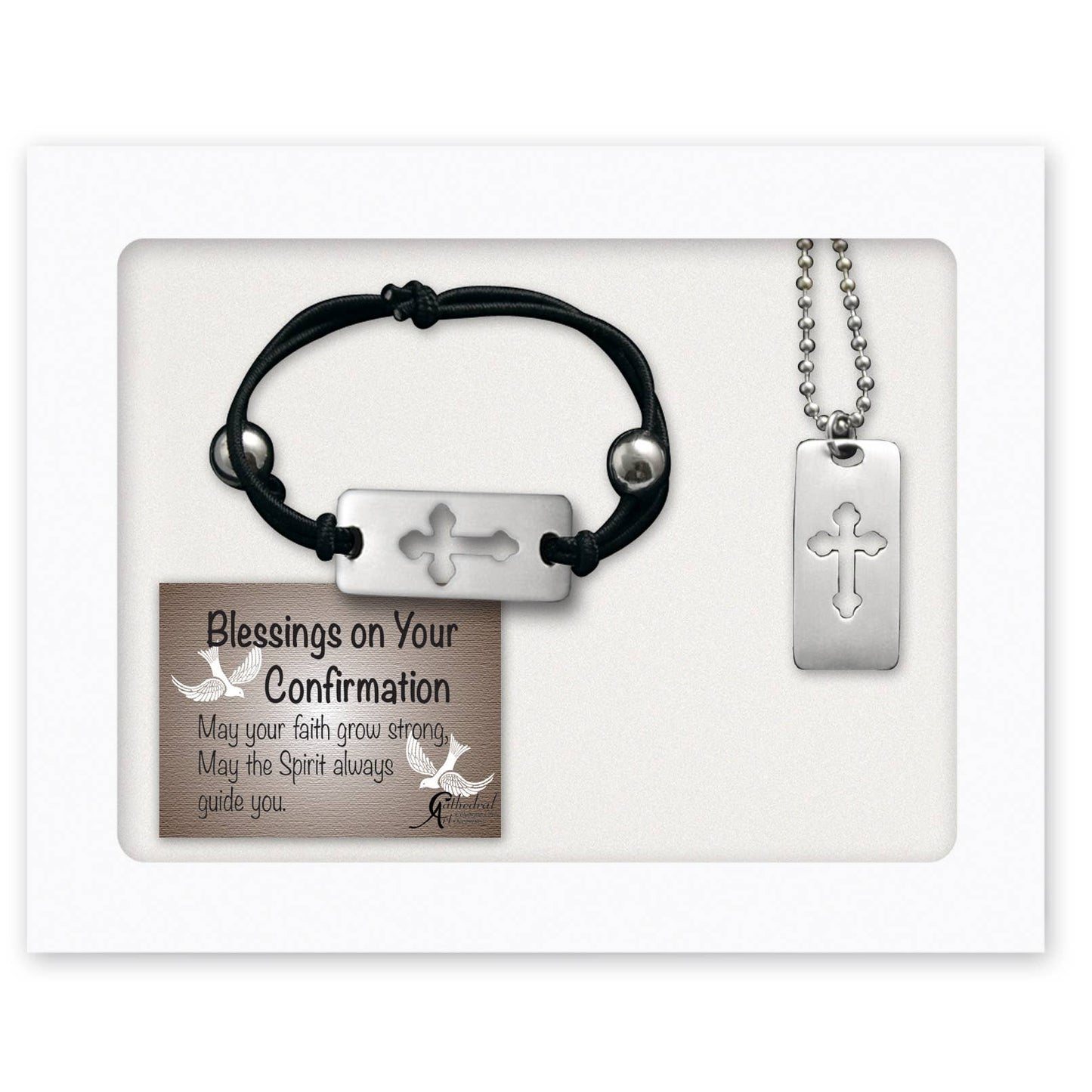 Confirmation Bracelet & Cross Necklace Set – Blessings on Your Confirmation