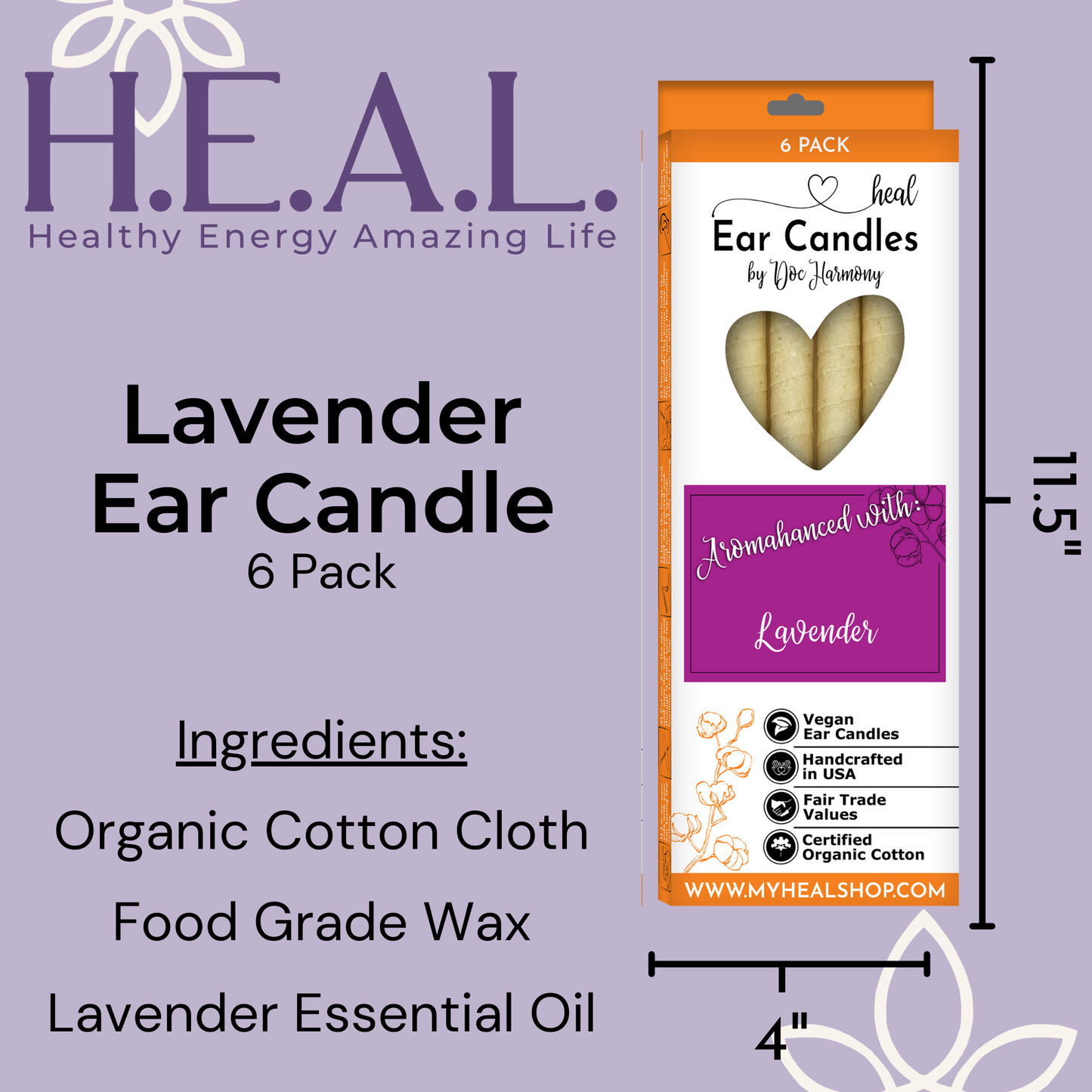 Lavender Ear Candles by Doc Harmony