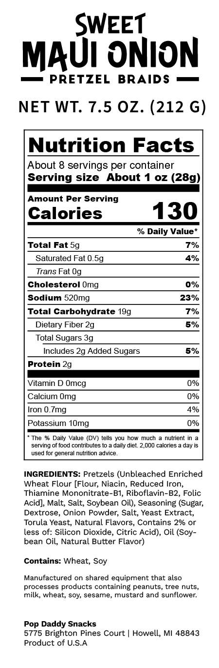 Seasoned Pretzels - 7.5oz - Sweet Maui Onion