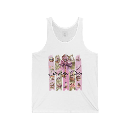 Shabby Chic Unisex Jersey Tank Top – Perfect for Summer Junkin'