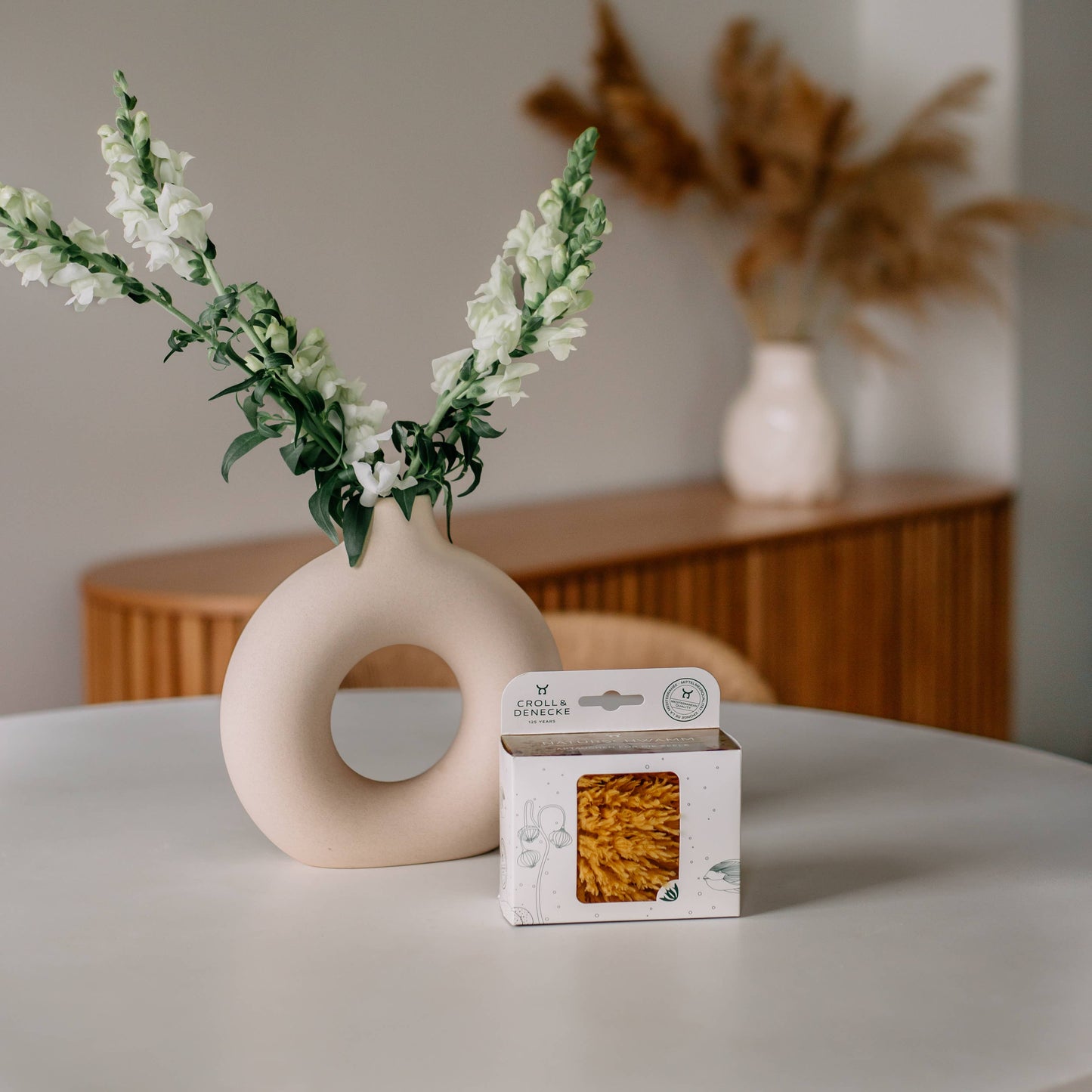 Natural sponge in environmentally friendly gift box, medium massage natural Xmas gift