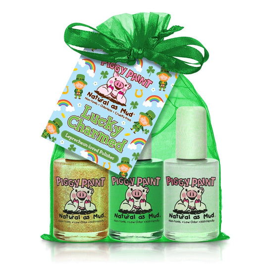 Lucky Charmed Gift Set - Kids Non-toxic Nail Polish by Piggy Paint