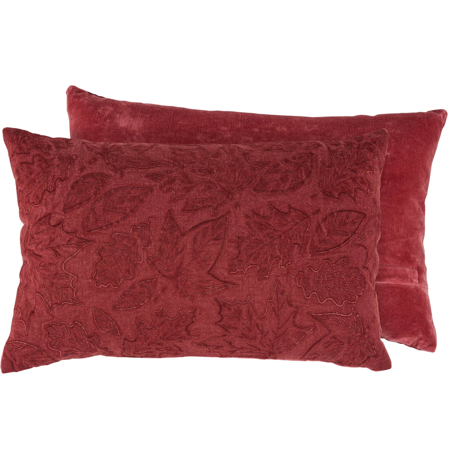 Falling Leaves Embroidered Fall Pillow