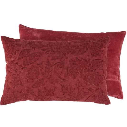 Falling Leaves Embroidered Fall Pillow