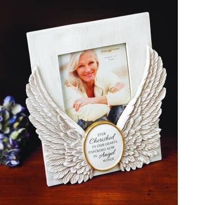Memorial Frame – Angel Wings “Ever Cherished in Our Hearts” (4x6)