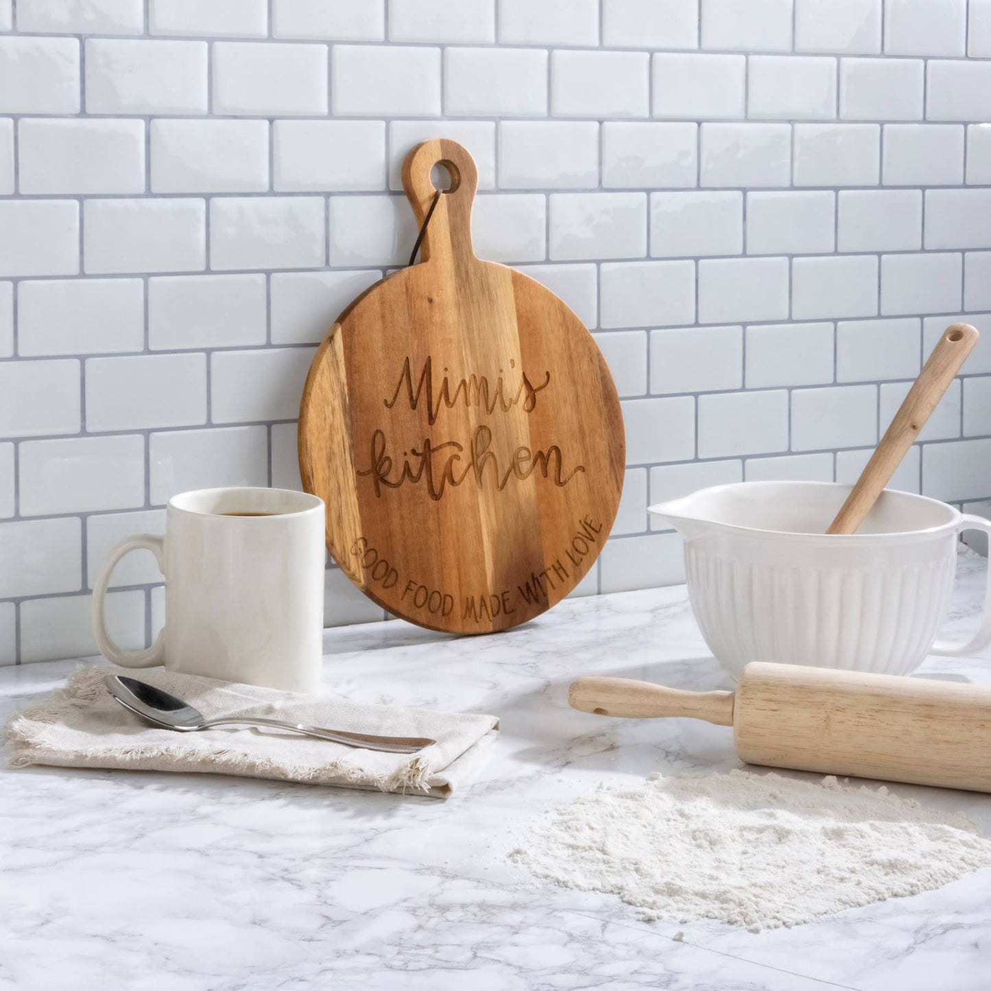Mimi's Kitchen Food Made With Love Cutting Board
