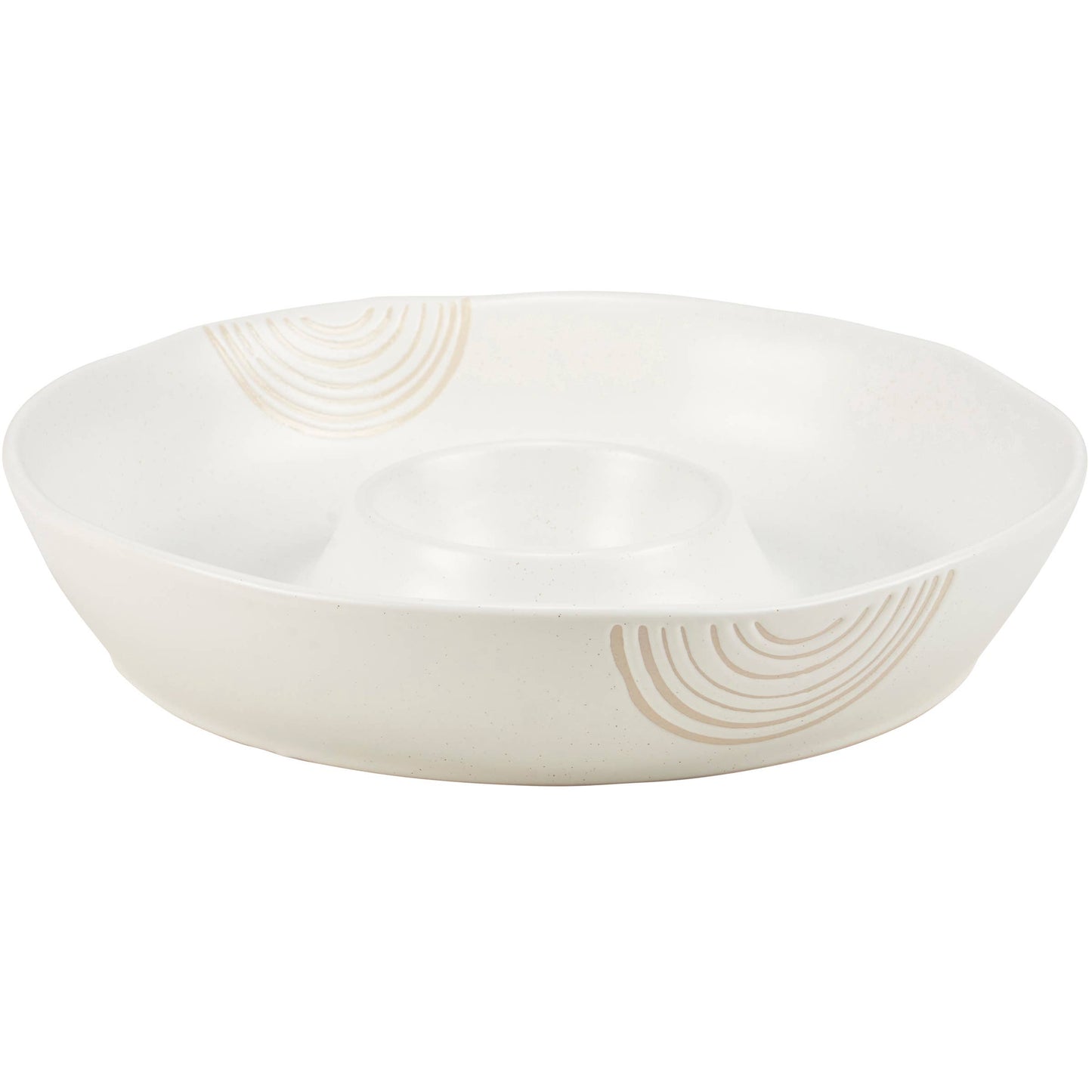 Stoneware Chip And Dip Serving Bowl