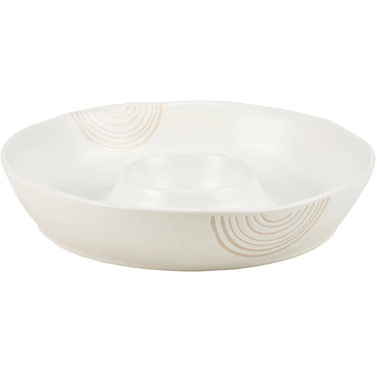 Stoneware Chip And Dip Serving Bowl