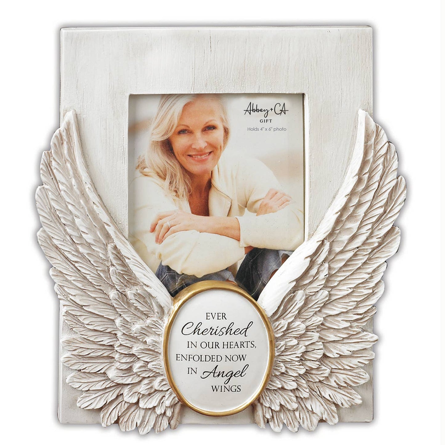 Memorial Frame – Angel Wings “Ever Cherished in Our Hearts” (4x6)