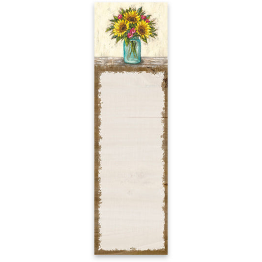 Sunflowers Vase Magnetic List Pad