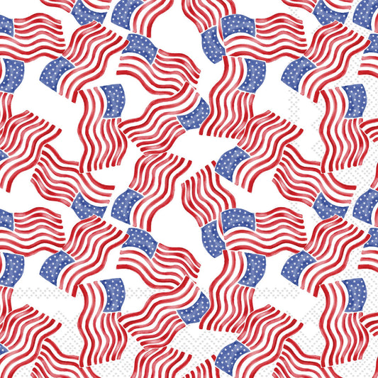 Stars & Stripes Allover Lunch Napkins – Pack of 20