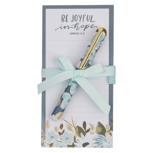 Magnetic Shopping List w/pen Be Joyful in Hope Rom 12:12