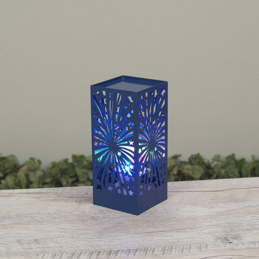 Patriotic Rotating Light Lantern with Timer