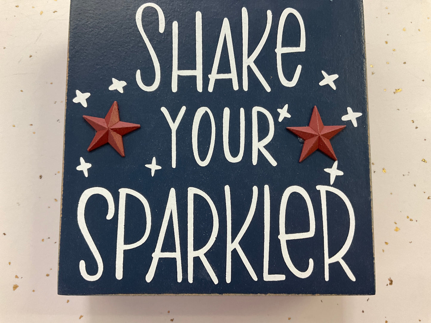 Americana Design 3.94" Wood Block – Assorted Patriotic Sayings