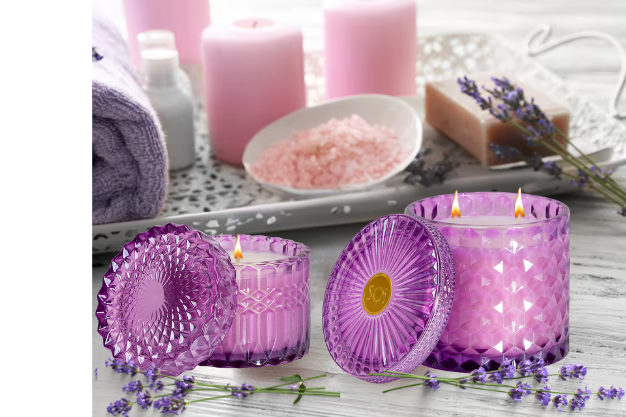 Spa Holiday Petite Shimmer Candle – Lavender & Chamomile (8 oz)