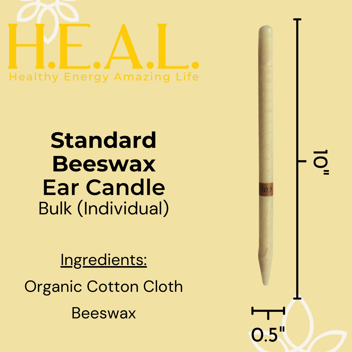 Unscented Beeswax Ear Candles by Doc Harmony