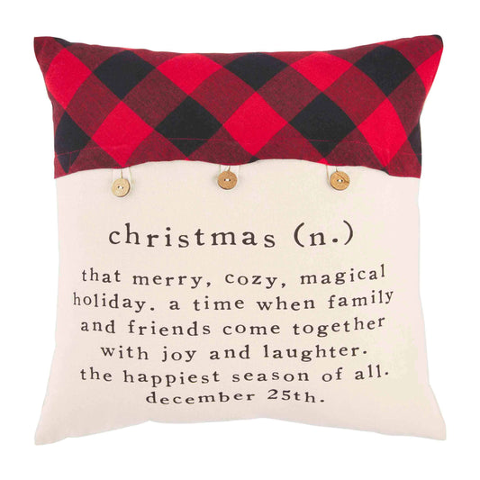 Christmas Definition Check Button Pillow