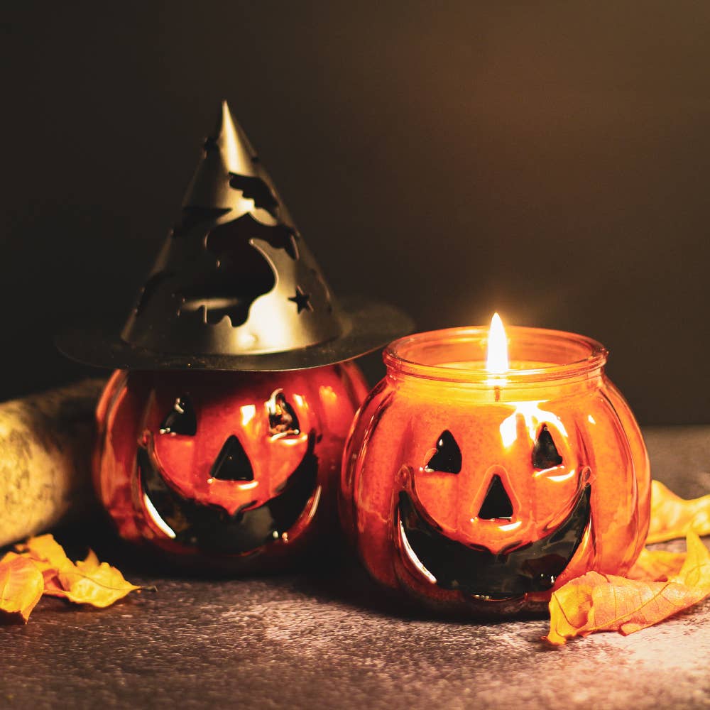 Punky - Pumpkin Jack-O-Lantern Candle – (10oz.) – Orange Cinnamon Clove