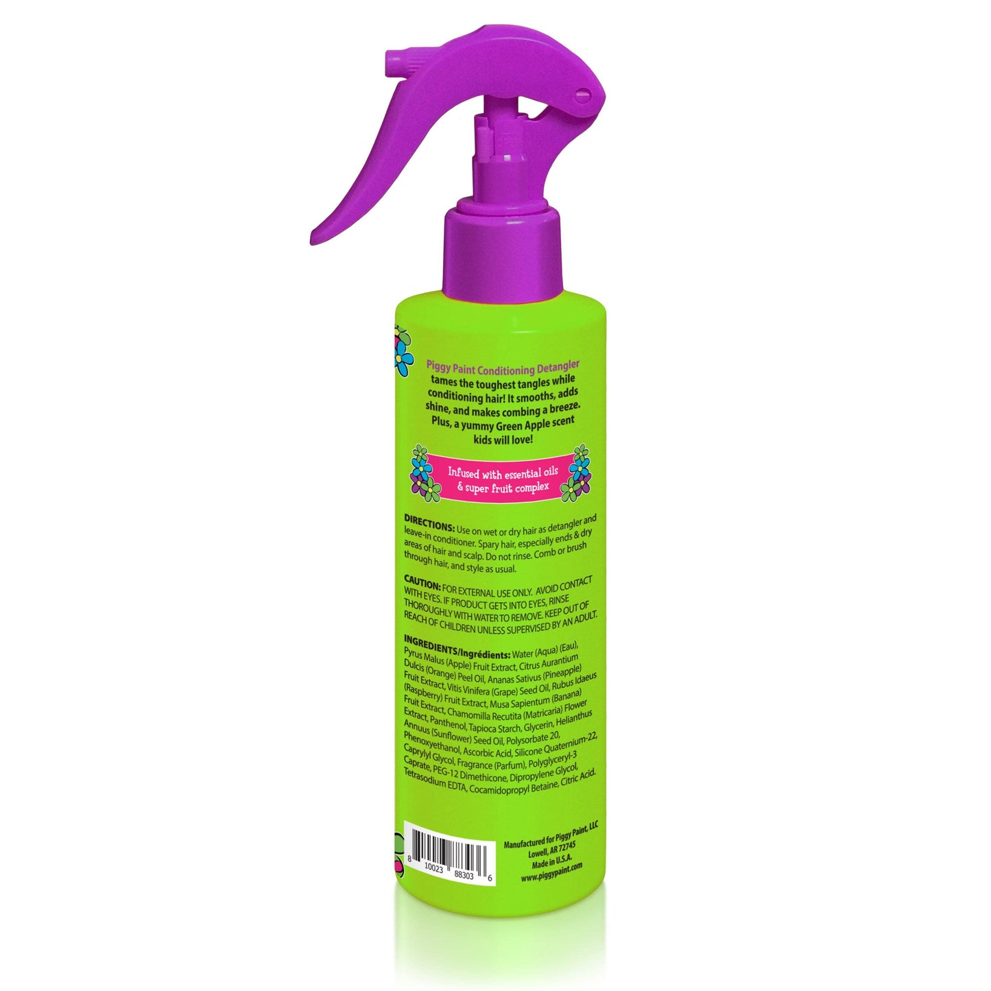 Green Apple Conditioning Detangler Non-Toxic Hair Care by Piggy Paint