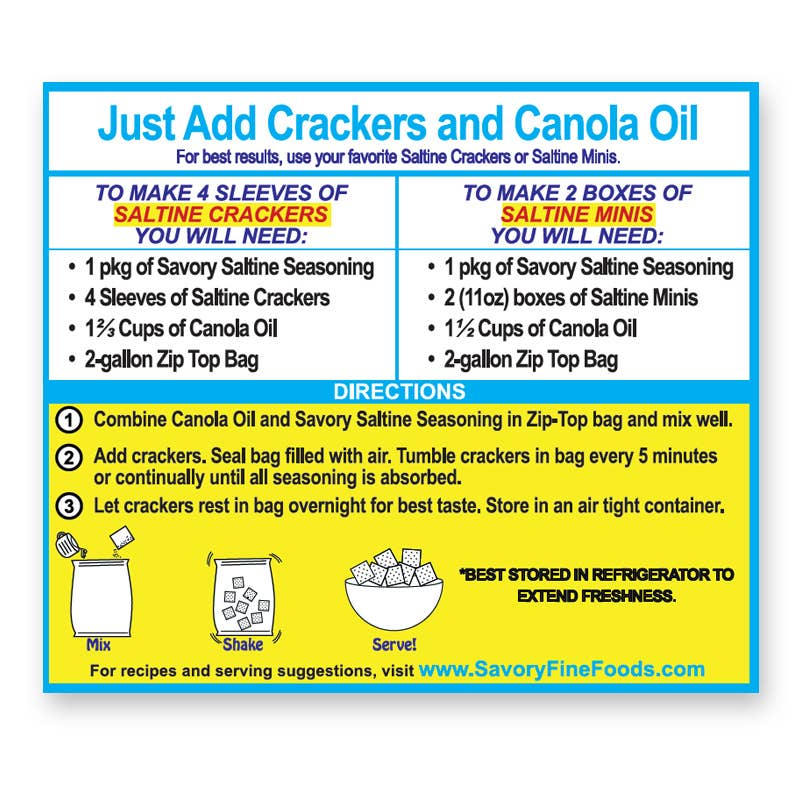 Savory Party Cracker Seasoning - Light Salt Original