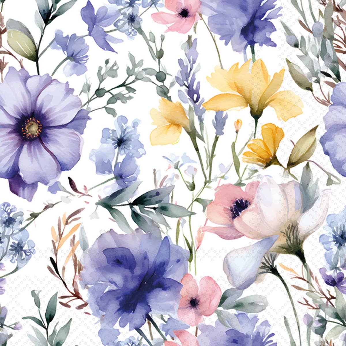 Purple Posy Cocktail Napkins – Pack of 20