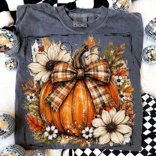 Floral Fall Pumpkin- Unisex Graphic Tee