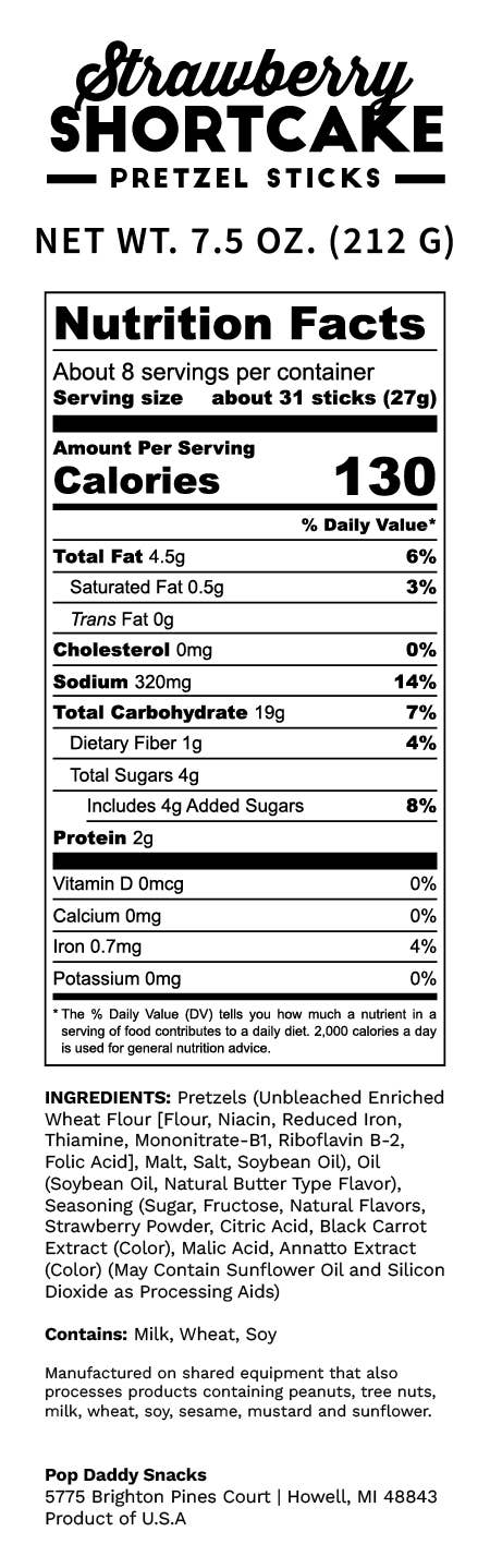 Berry Delicious Strawberry Shortcake Pretzels 7.5oz
