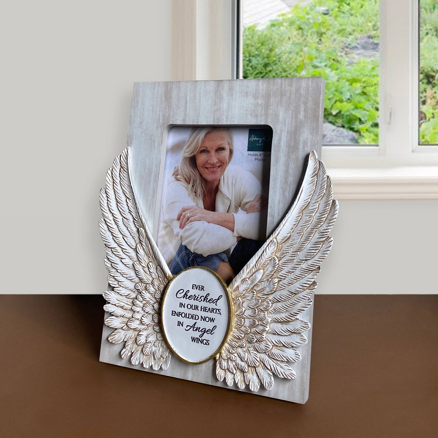 Memorial Frame – Angel Wings “Ever Cherished in Our Hearts” (4x6)