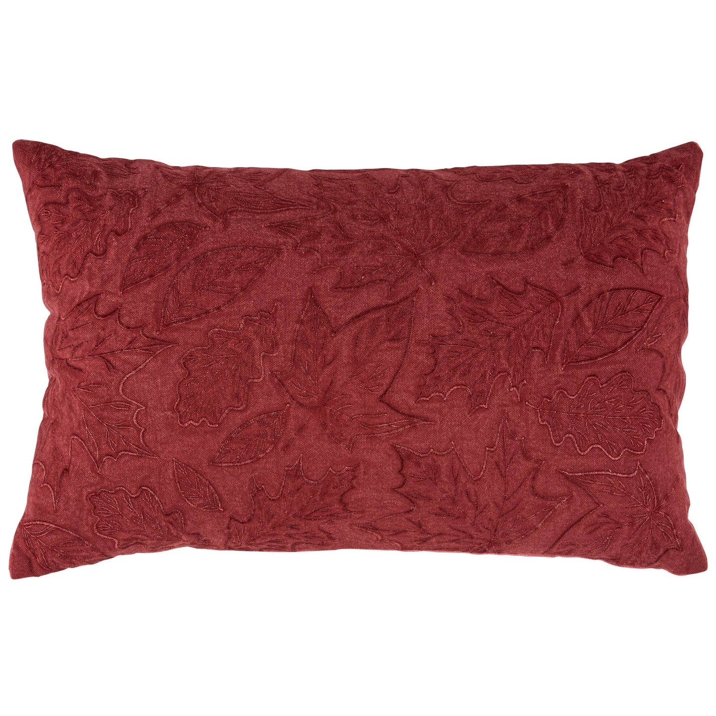 Falling Leaves Embroidered Fall Pillow