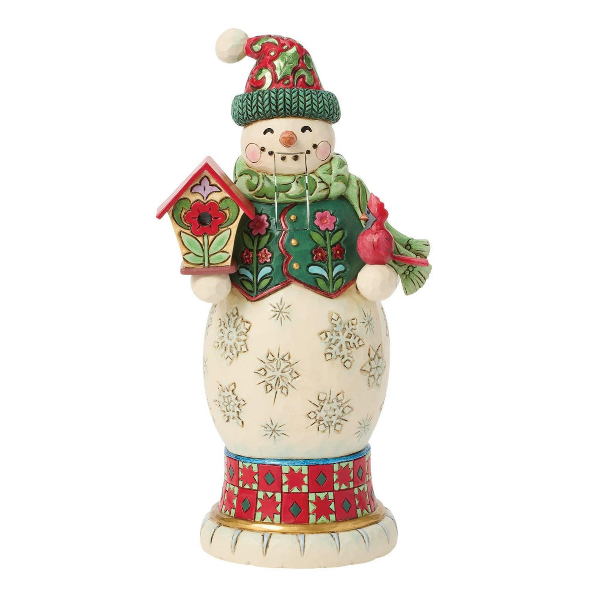Jim Shore Snowman Nutcracker with Birdhouse and Cardinal – The Season's Song