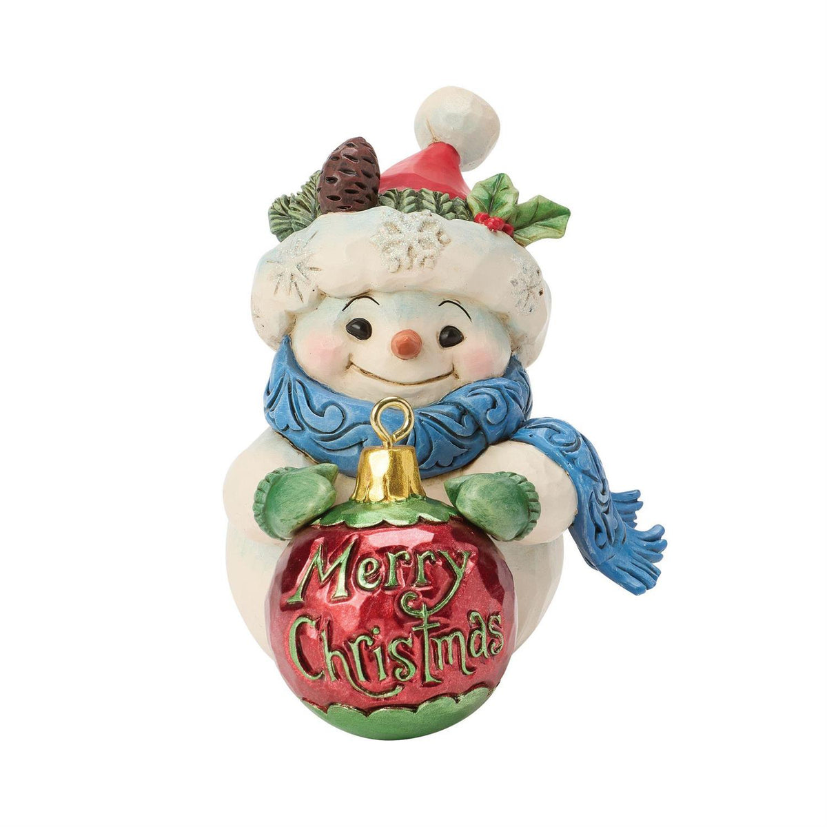 Jim Shore Snowman Ball Ornament Mini – Merry Christmas