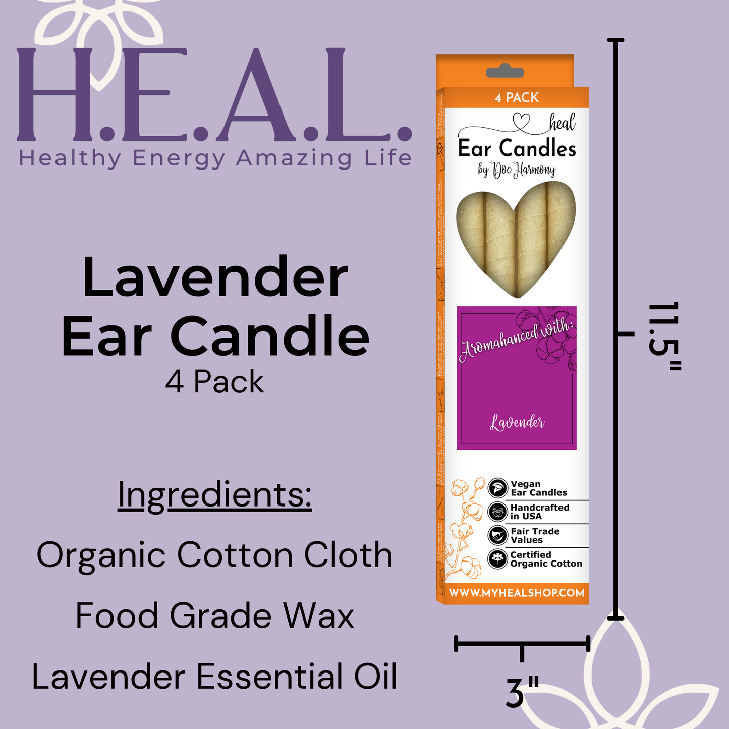 Lavender Ear Candles by Doc Harmony