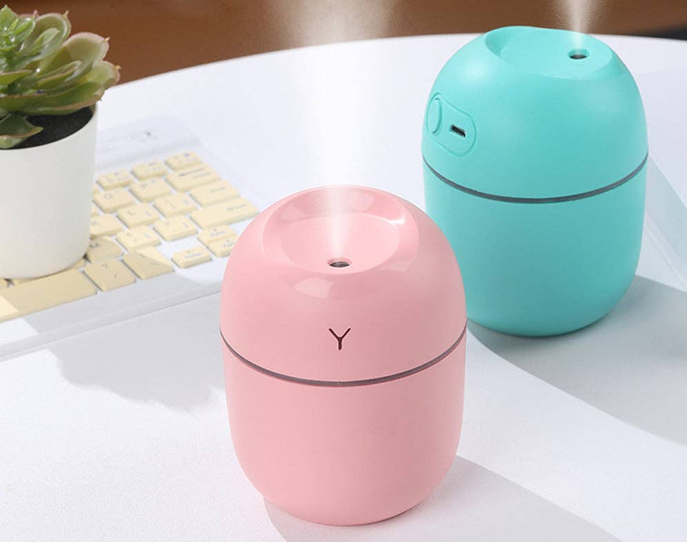 Mini Cool Mist Diffuser/Humidifier, Nightlight, 220ml, USB: White