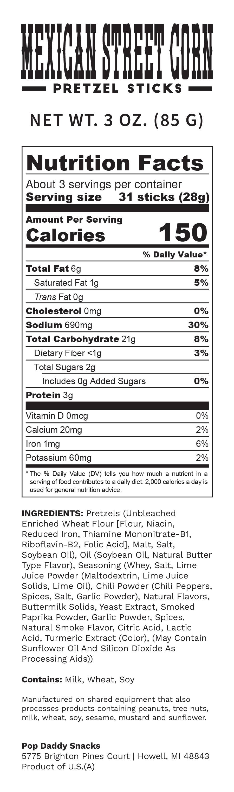 Seasoned Pretzels - 3oz - Mexican Street Corn