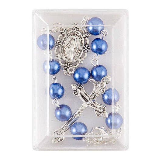 Blue Pearl Auto Rosary