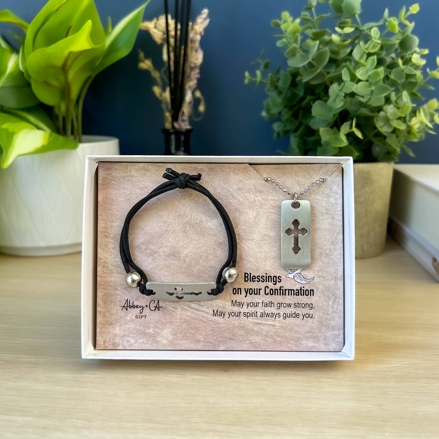 Confirmation Bracelet & Cross Necklace Set – Blessings on Your Confirmation