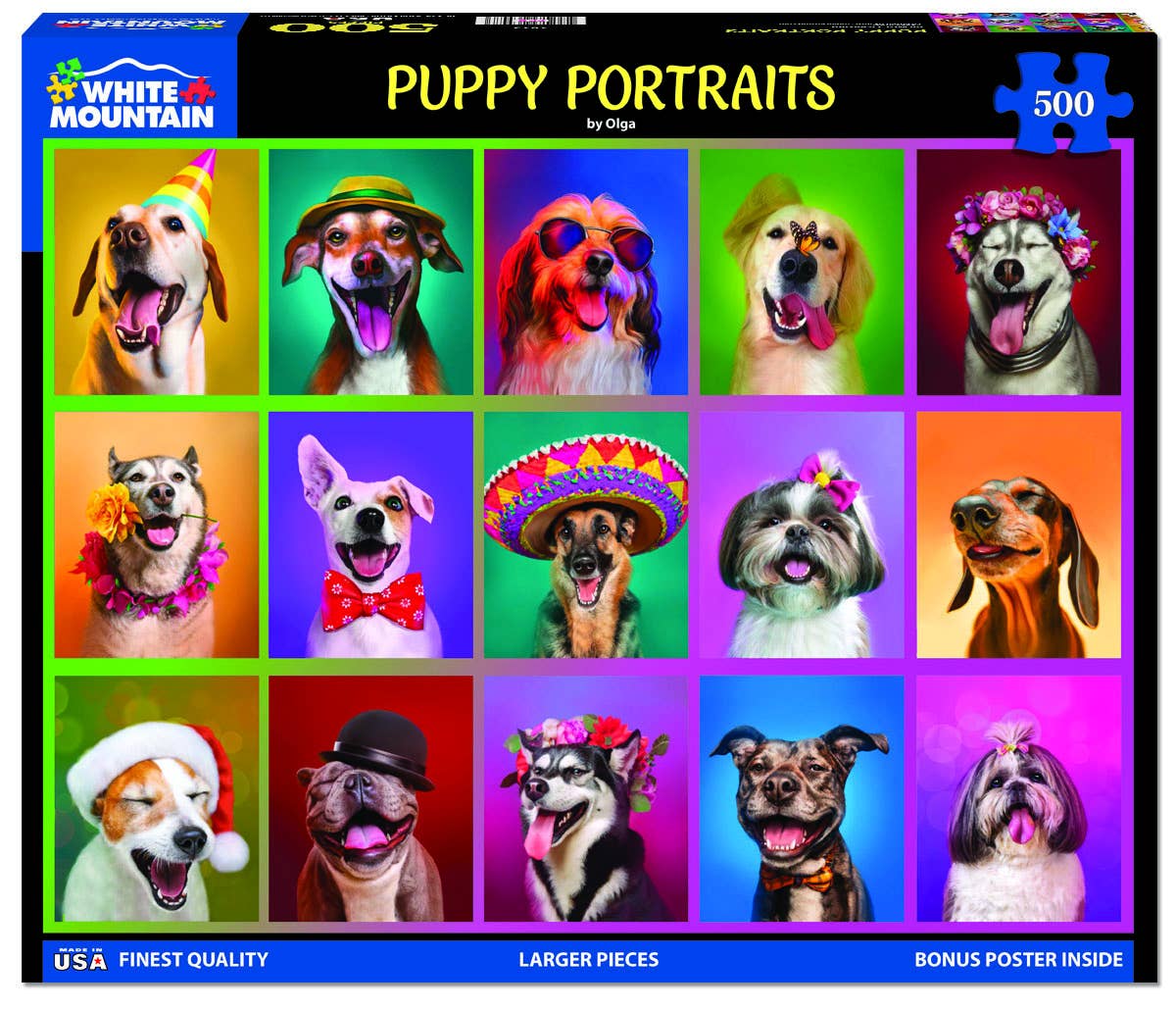 Puppy Portraits  500 Piece Jigsaw Puzzle