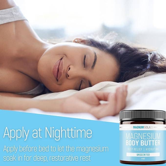 Magnesium Body Butter for Better Sleep - Unscented 4oz
